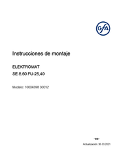 GFA ELEKTROMAT SE 8.60 FU-25,40 Instrucciones De Montaje