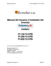 Ecosolar Probattery FI-300/12-CPB Manual Del Usuario