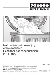 Miele professional PT 5135 C Instrucciones De Manejo Y Emplazamiento