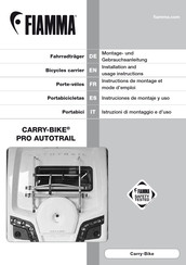 Fiamma CARRY-BIKE PRO AUTOTRAIL Instruciones De Montaje Y Uso
