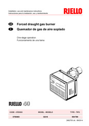 Riello 554T80 Instrucciones Para La Instalación, Uso Y Mantenimiento