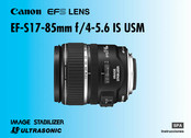 Canon EF-S17-85mm f/4-5.6 IS USM Instrucciones