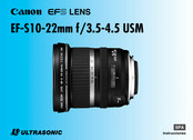 Canon ULTRASONIC EFS LENS EF-S10-22mm f/3.5-4.5 USM Instrucciones
