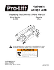 Pro-Lift G-4630 Manual De Piezas E Instrucciones De Funcionamiento