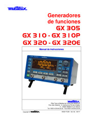 Metrix GX 310 Manual De Instrucciones