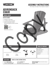 Lifetime ADIRONDACK 60284 Instrucciones De Ensamble