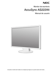 NEC AccuSync AS222Wi Manual De Usuario