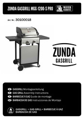 Mayer Barbecue ZUNDA MGG-1200-S PRO Instrucciones De Montaje