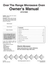 Maytag ACO1560A El Manual Del Propietario