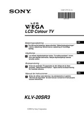 Sony Wega KLV-20SR3 Manual De Instrucciones