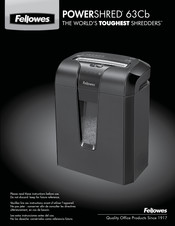 Fellowes POWERSHRED 63Cb Manual Del Usuario