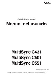 NEC MultiSync C551 Manual Del Usuario