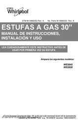 Whirlpool WE5845 Manual De Instrucciones, Instalación Y Uso