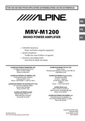 Alpine MRV-M1200 Manual De Operación