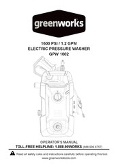 GreenWorks GPW 1602 Manual Del Operador