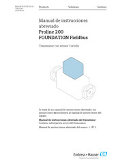 Endress+Hauser Proline 200 FOUNDATION Fieldbus Manual De Instrucciones Abreviado