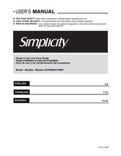 Simplicity DCFM090A1WSP Guía De Uso Y De Mantenimiento Del Propietario