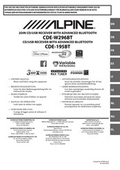 Alpine CDE-W296BT Manual Del Operacion