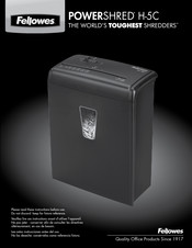 Fellowes POWERSHRED H-5C Manual De Instrucciones