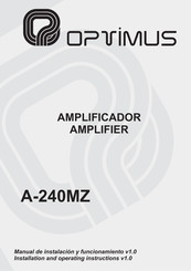 Optimus A-240MZ Manual De Instalación Y Funcionamiento