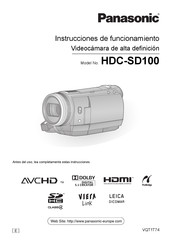 Panasonic HDC-SD100 Instrucciones De Funcionamiento