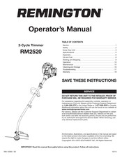 Remington RM2520 Manual Del Operador