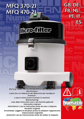 Numatic Micro-Filter MFQ 470-21 Instrucciones Originales