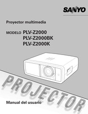 Sanyo PLV-Z2000K Manual Del Usuario