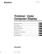 Sony Trinitron CPD-E400P Manual De Instrucciones