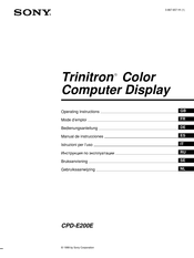 Sony Trinitron CPD-E200E Manual De Instrucciones