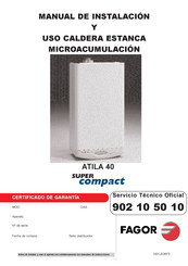 Fagor SUPER compact ATILA 40 Manual De Instalacion Y Uso