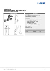 Hansa HANSASTELA DN 15 Manual Del Usuario