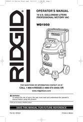 RIDGID WD1950 Manual Del Operador