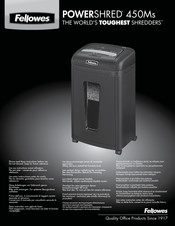 Fellowes POWERSHRED 450Ms Manual Del Usario