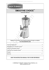 Back to Basics SMOOTHIE CHOICE Manual Del Instrucciones