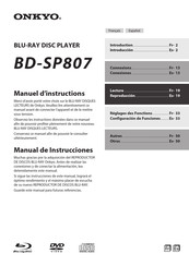 Onkyo BD-SP807 Manual De Instrucciones