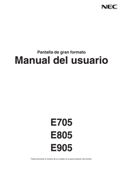 NEC E805 Manual Del Usuario