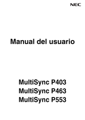 NEC MultiSync P403 Manual Del Usuario