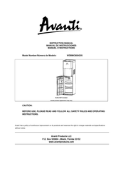 Avanti WDBMC800Q3S Manual De Instrucciones