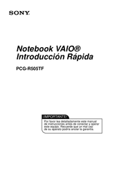 Sony VAIO PCG-R505TF Introducción Rápida