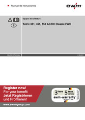 EWM Tetrix 451 AC/DC Synergic FW Manual De Instrucciones