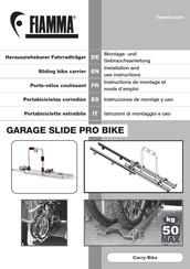 Fiamma GARAGE SLIDE PRO BIKE Instruciones De Montaje Y Uso