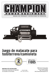 Champion Power Equipment 11005 Manual Del Operador Y Instrucciones De Operación