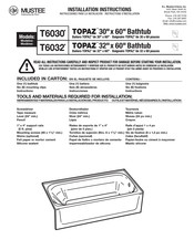 Mustee E.L. Mustee & Sons TOPAZ T6030 Instrucciones Para La Instalación