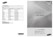 Samsung PL63A650T1F Manual De Usuario