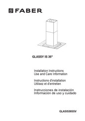 Faber GLASIS36SSV Instrucciones De Instalación Información De Uso Y Cuidado