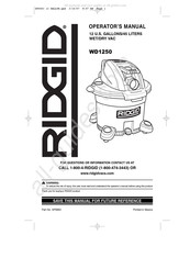 RIDGID WD1250 Manual Del Propietário