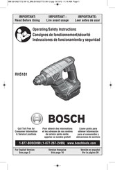 Bosch RHS181 Instrucciones De Funcionamiento Y Seguridad