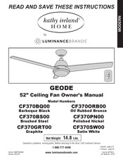 Luminance Brands Kathy Ireland Home GEODE CF370BS00 El Manual Del Propietario