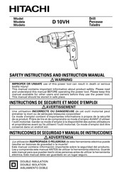 Hitachi D 10VH Manual De Instrucciones